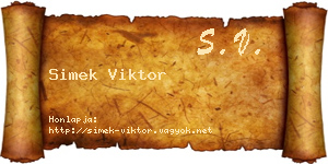 Simek Viktor névjegykártya